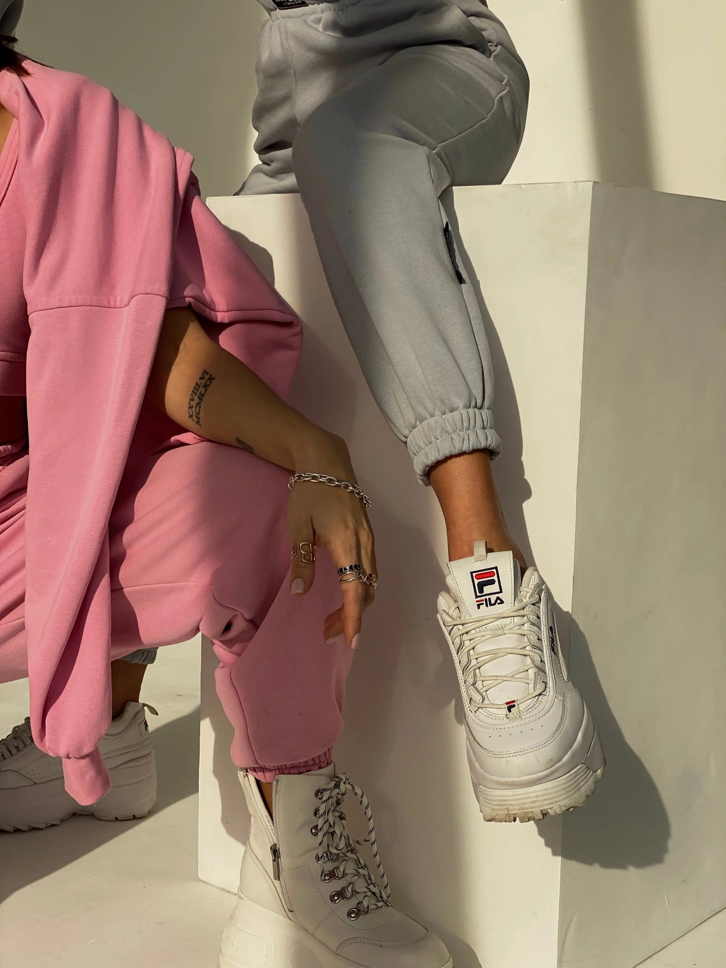 Oversize Sport Suit Pink WHITEDI
