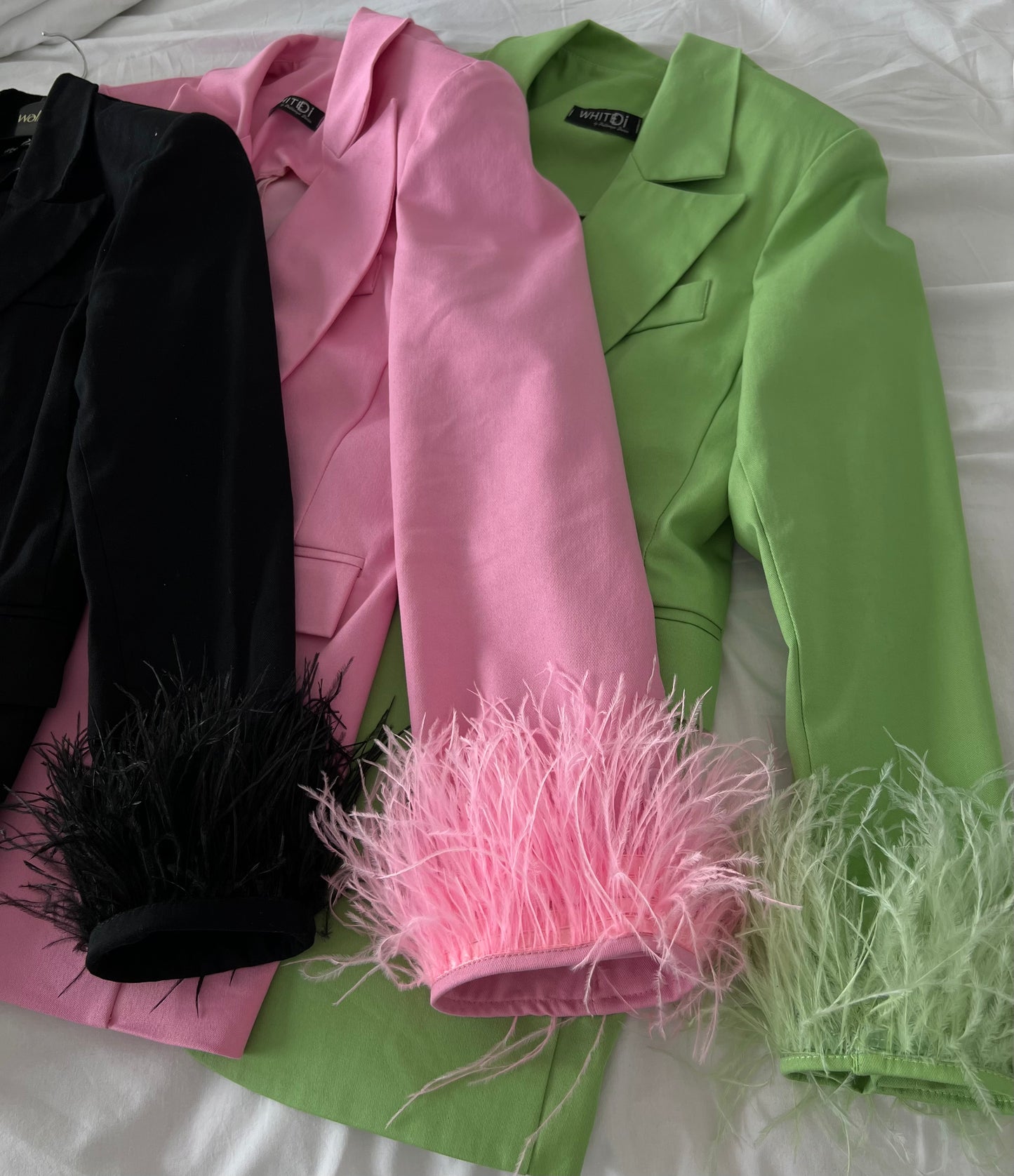 Green Blazer With Feathers