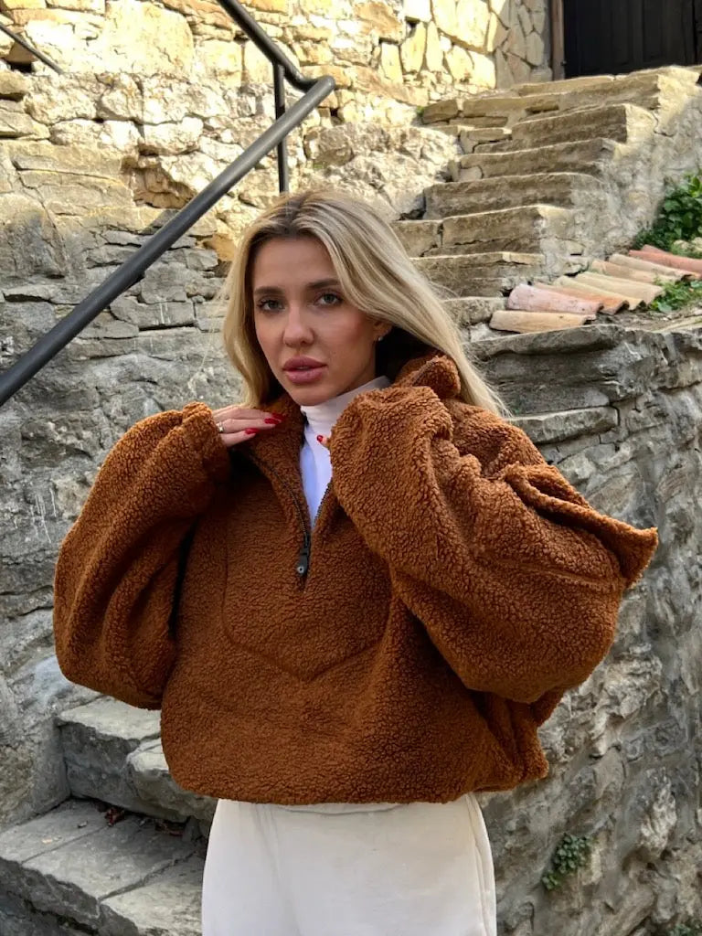 Cream Teddy Sweatshirt Whitedi