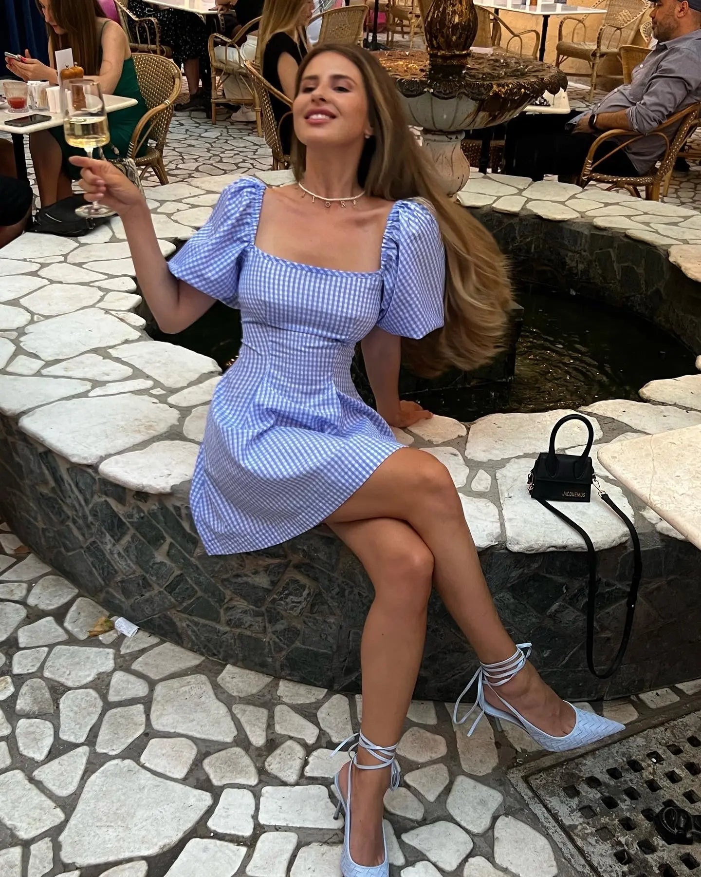 Mini Dress Blue Plaid WHITEDI