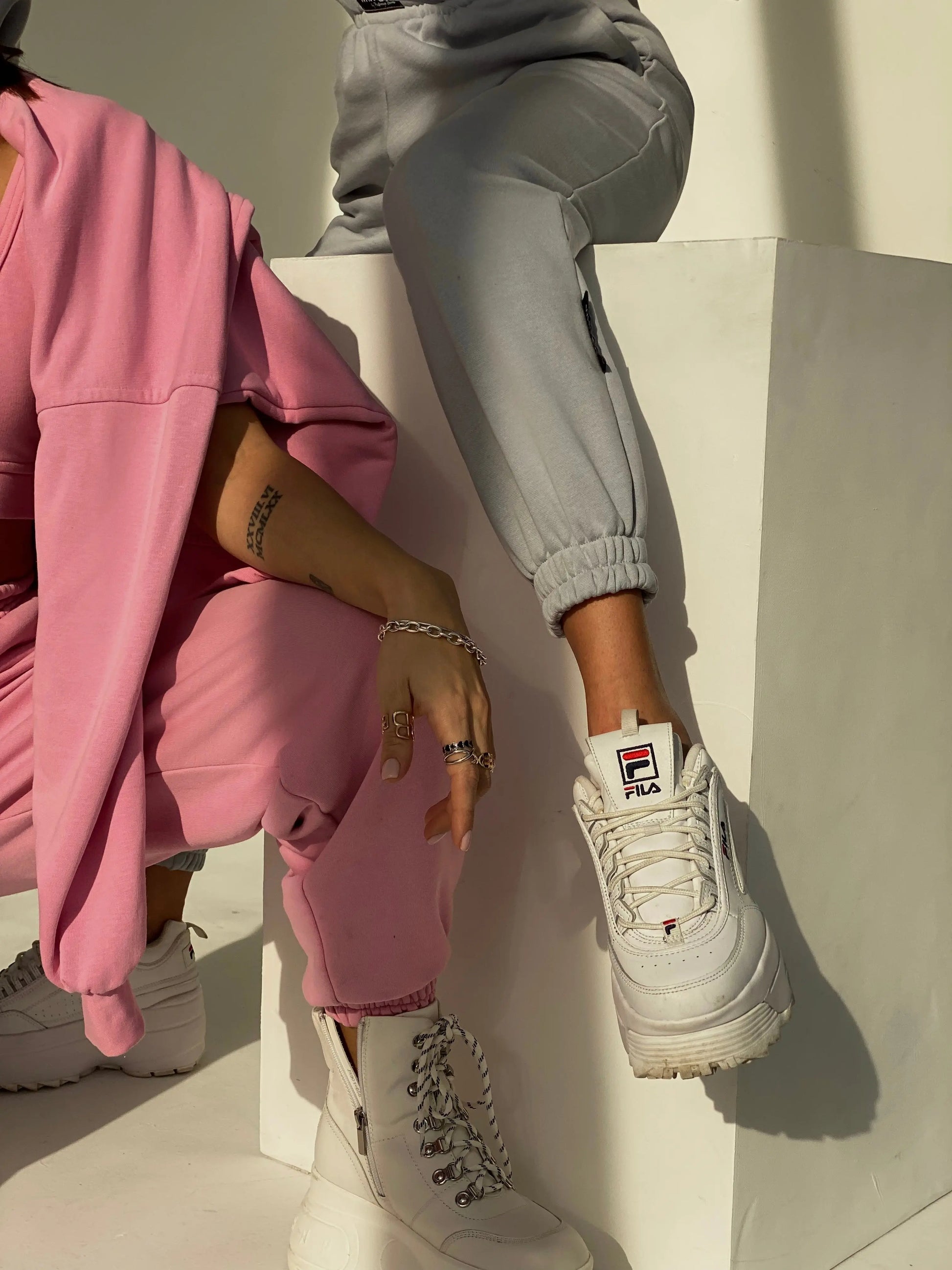 Oversize Sport Suit Pink WHITEDI