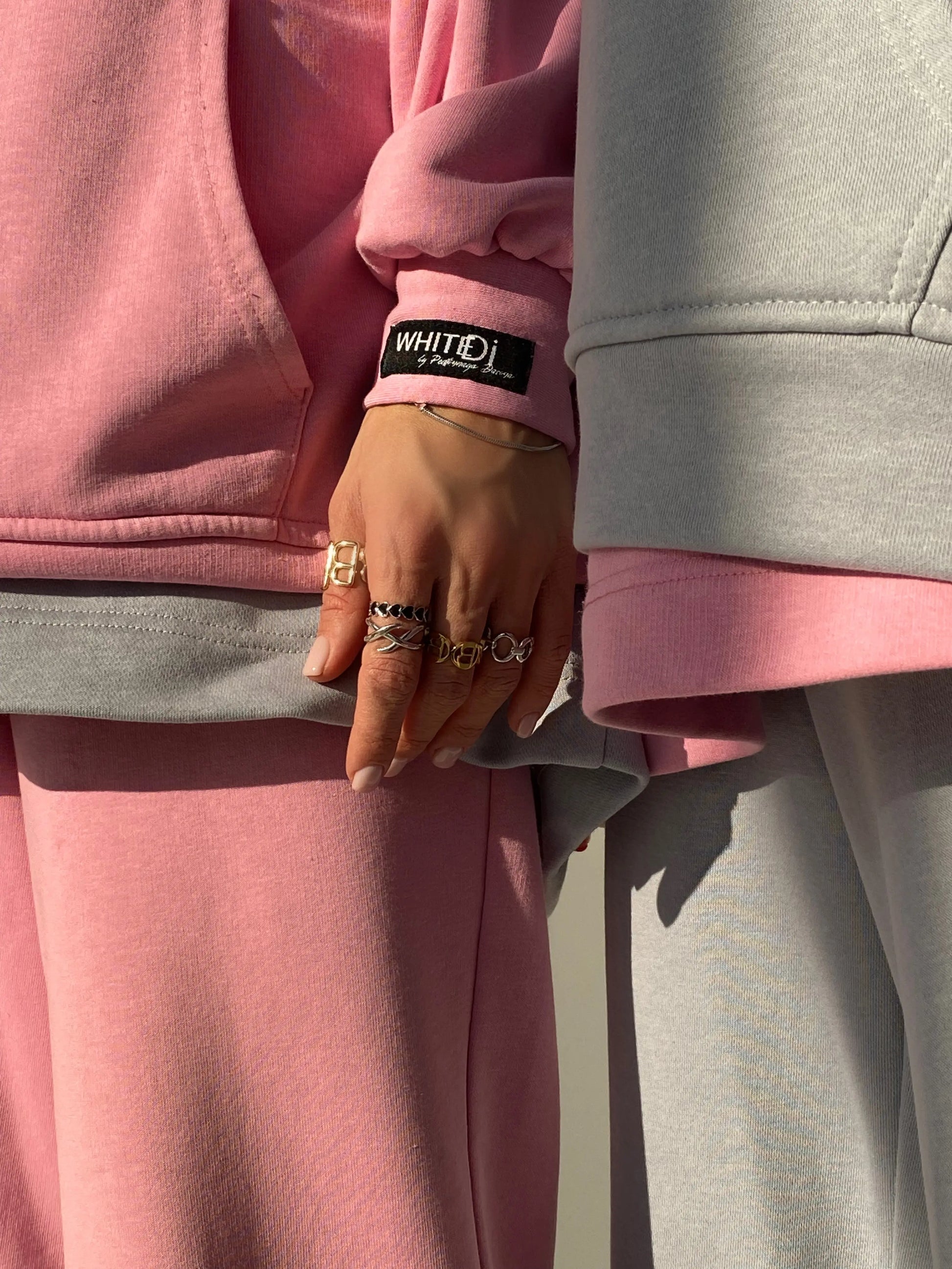 Oversize Sport Suit Pink WHITEDI