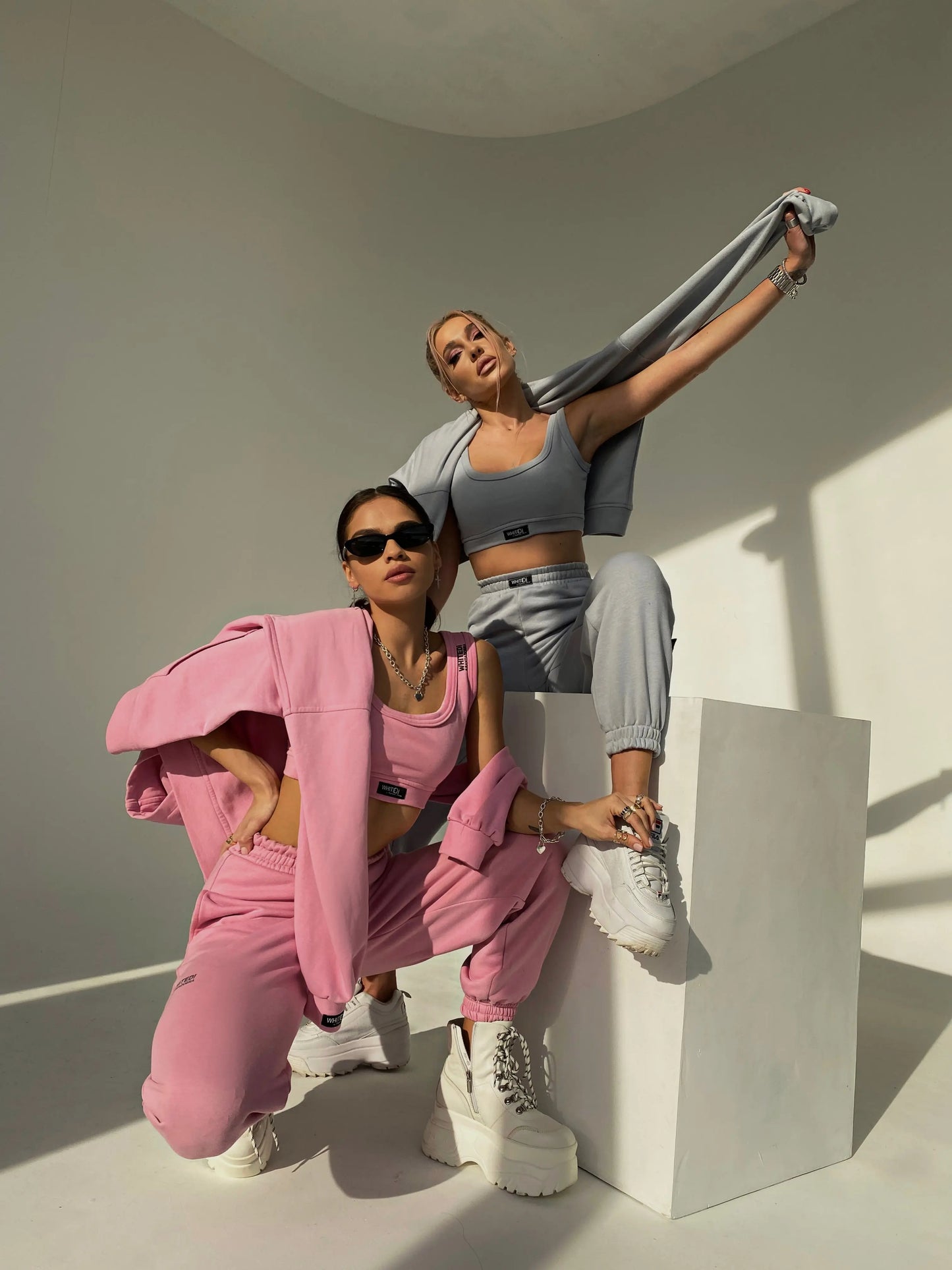 Oversize Sport Suit Pink WHITEDI
