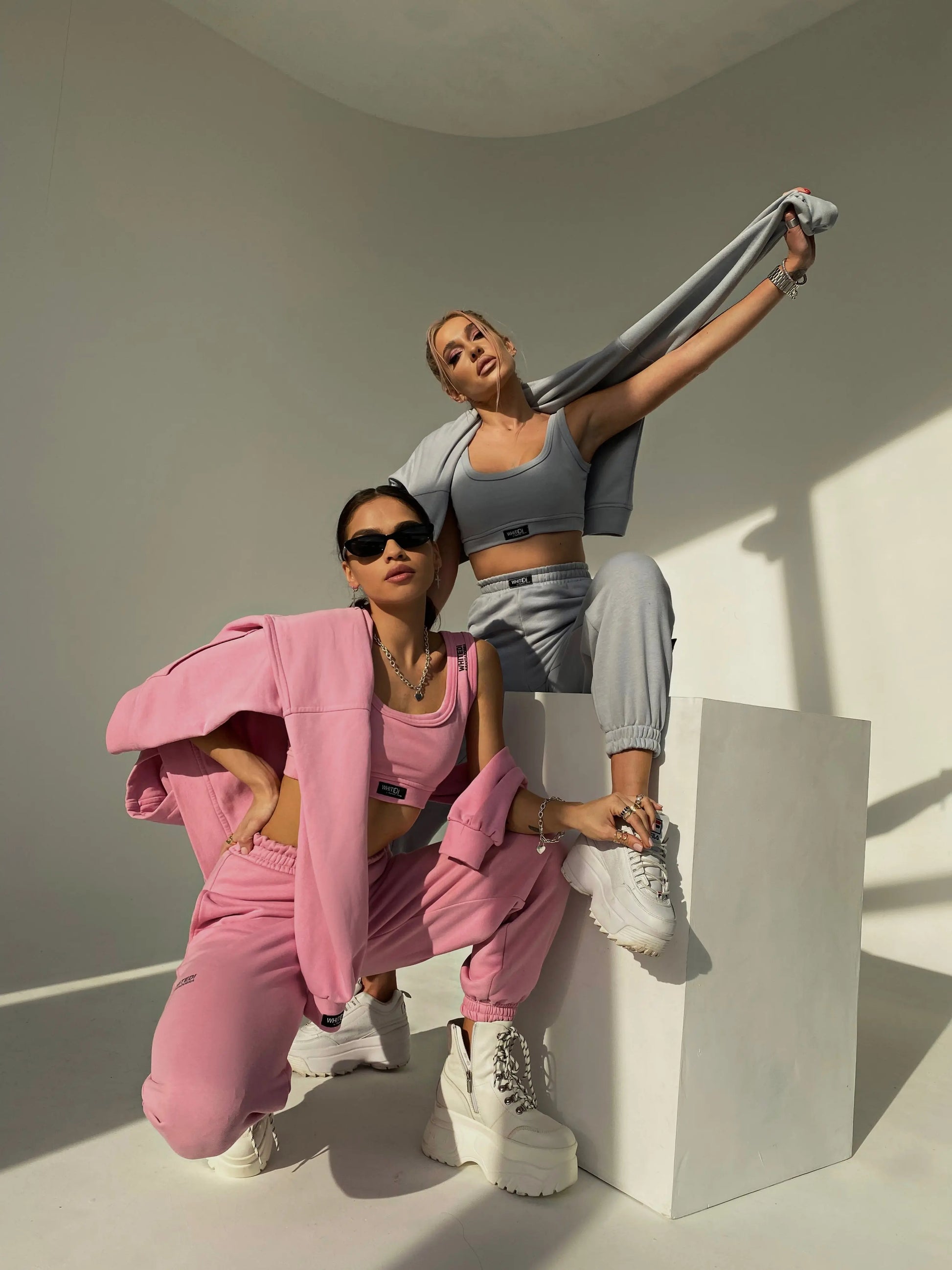 Oversize Sport Suit Pink WHITEDI