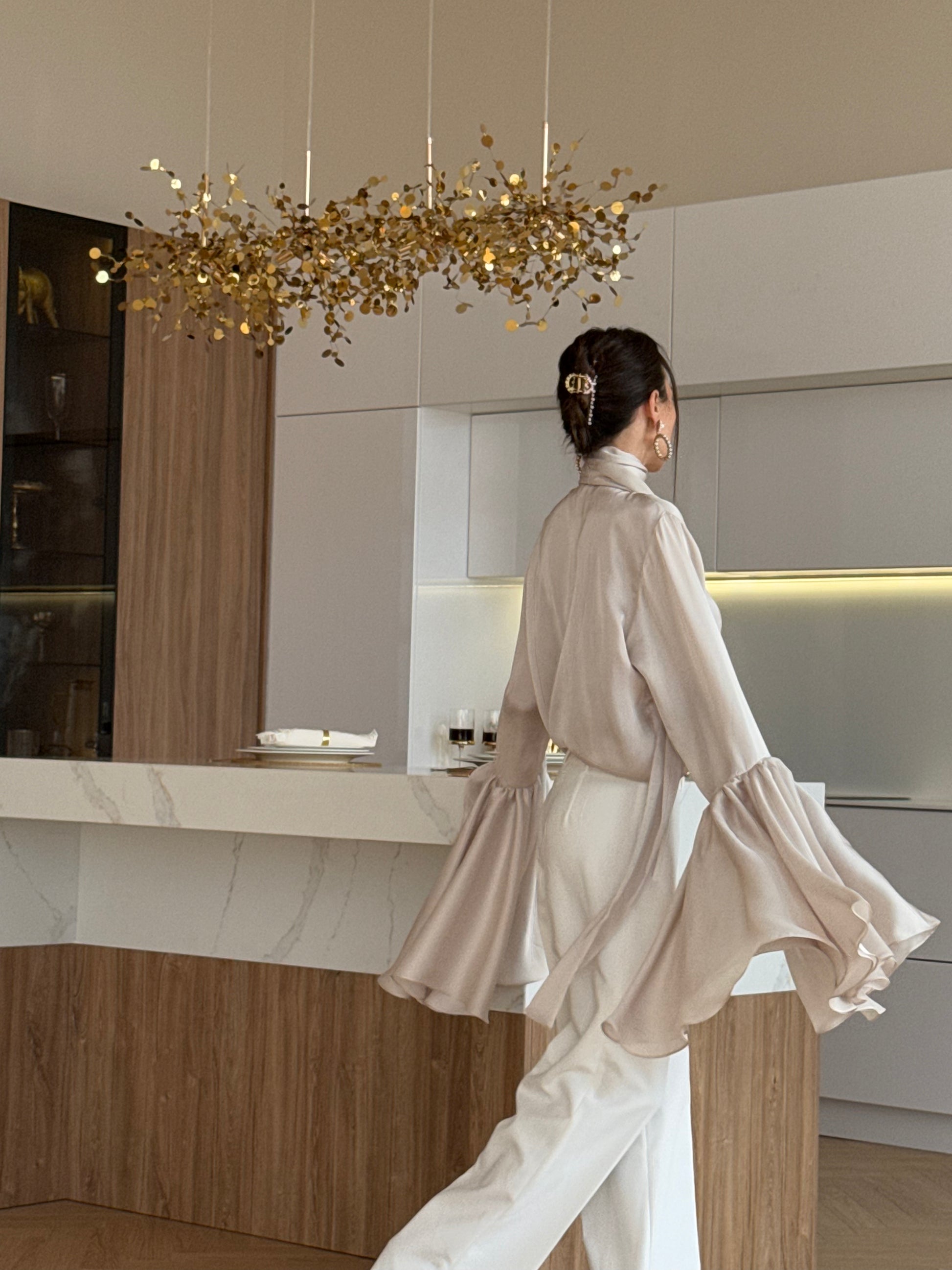Blouse made of natural silk WHITEDI