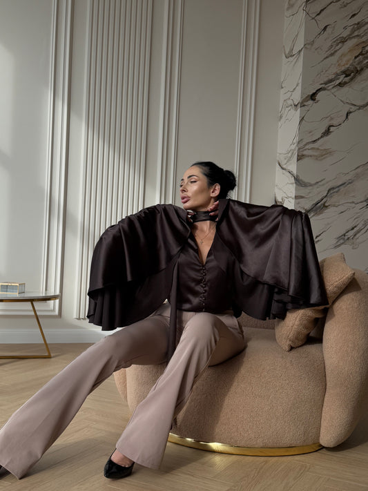 Blouse made of natural silk WHITEDI