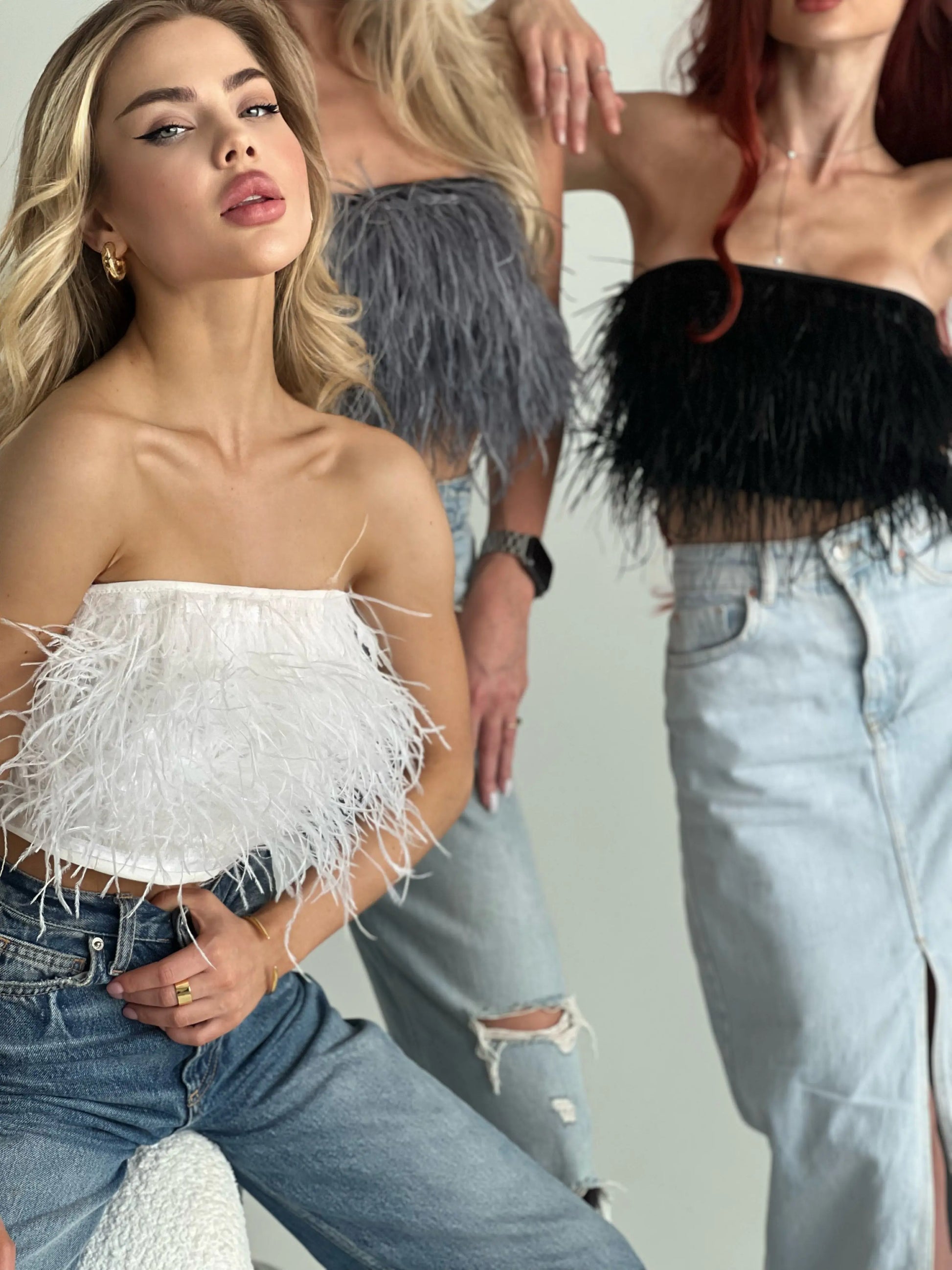 Top With Feather WHITEDI