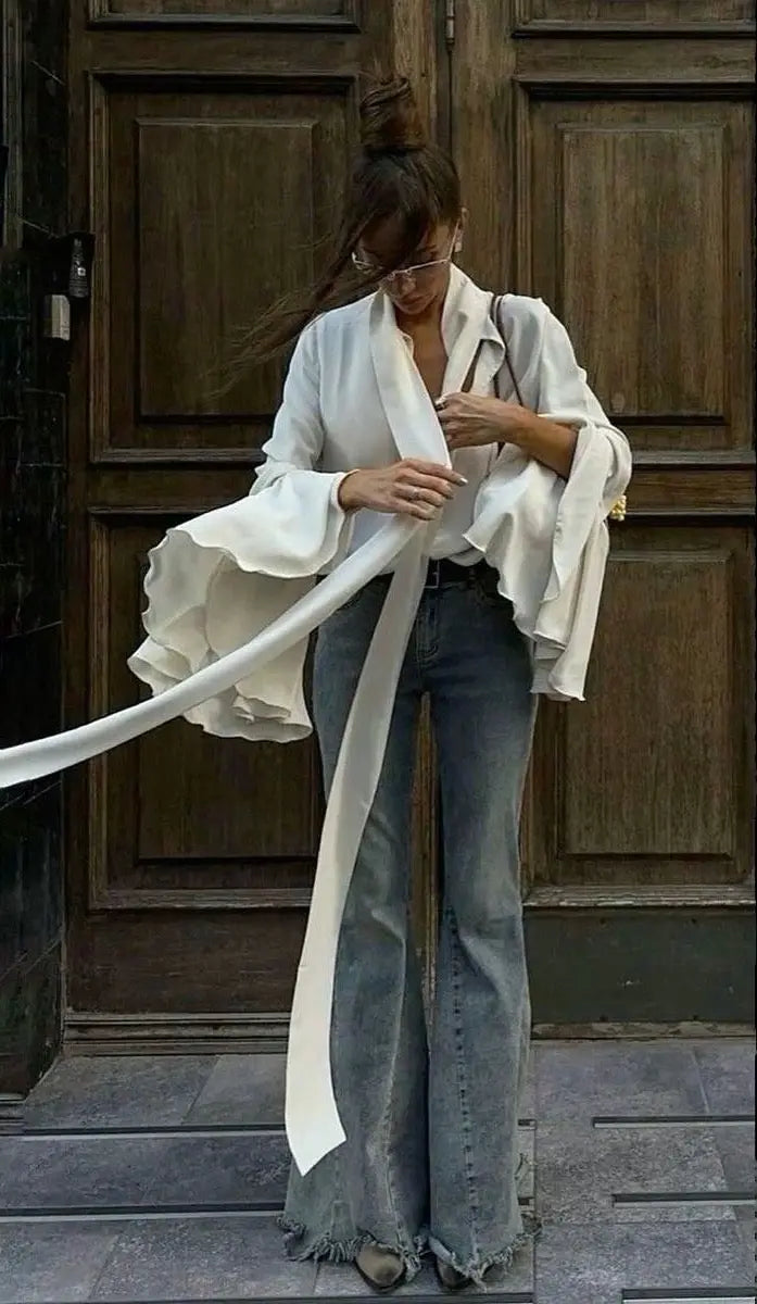Blouse Champagne made of natural silk WHITEDI